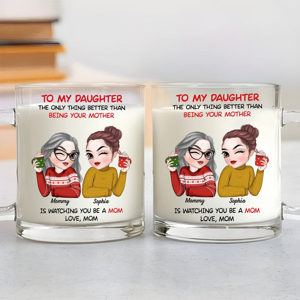 Custom Christmas & Birthday Gift for Mom • To My Daughter - Personalized Glass Mug