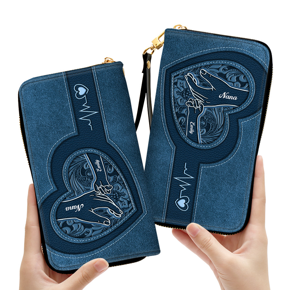 Hold My Hand - Personalized Leather Wallet