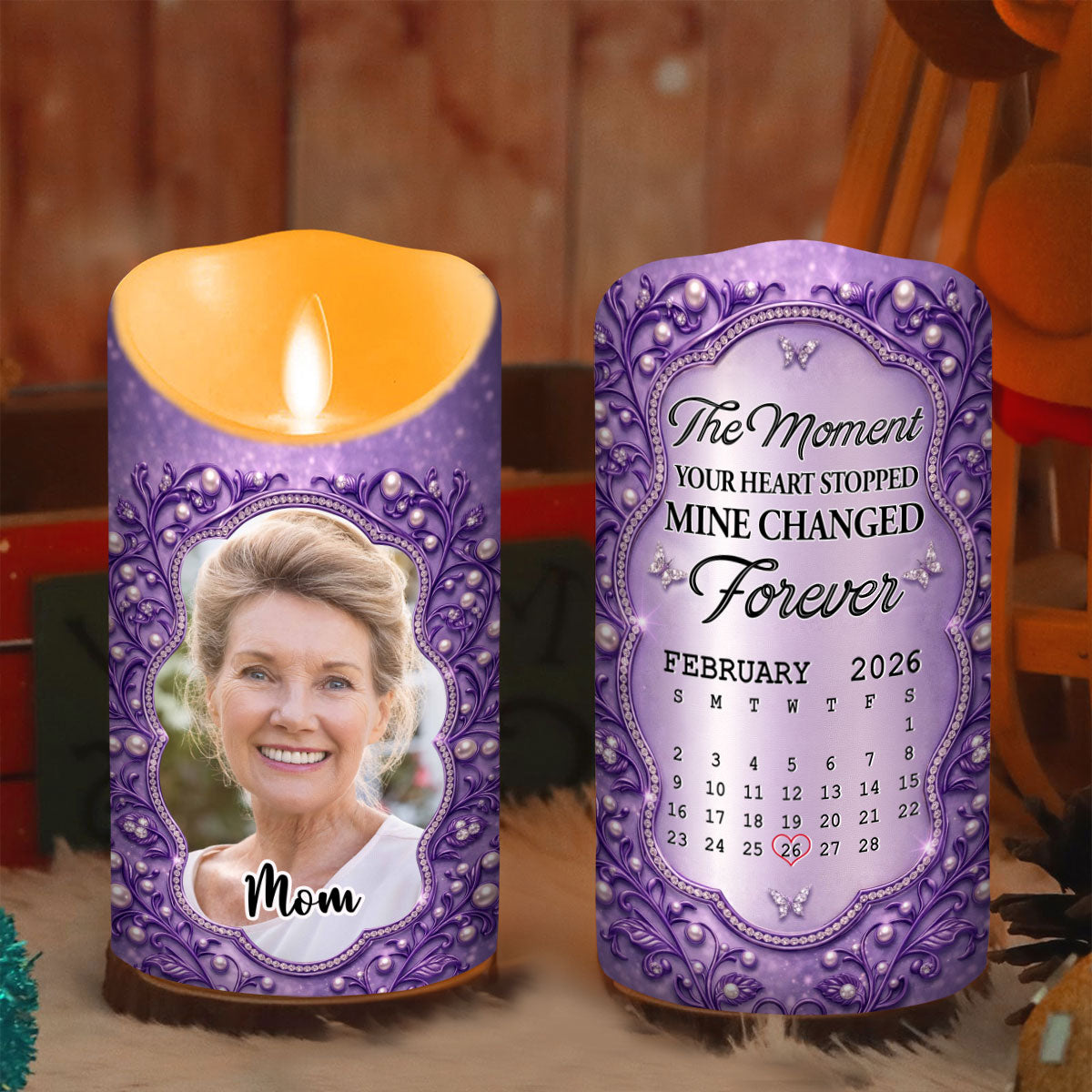 Mine Changed Forever Mom - Personalized LED Candle
