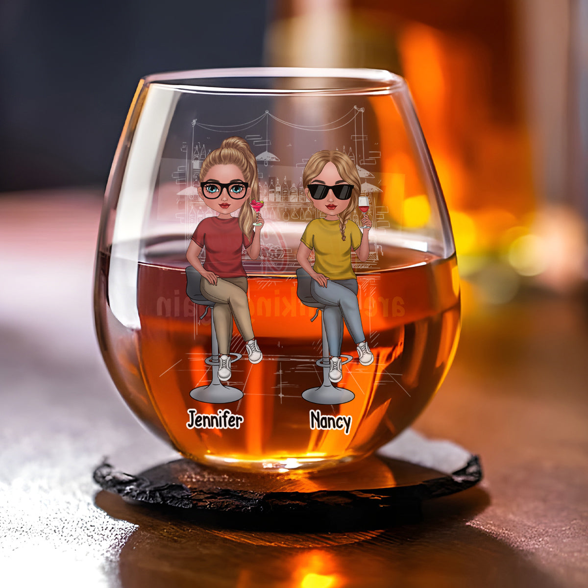 The Girls Are Drinking Again - Personalized Wine Glass