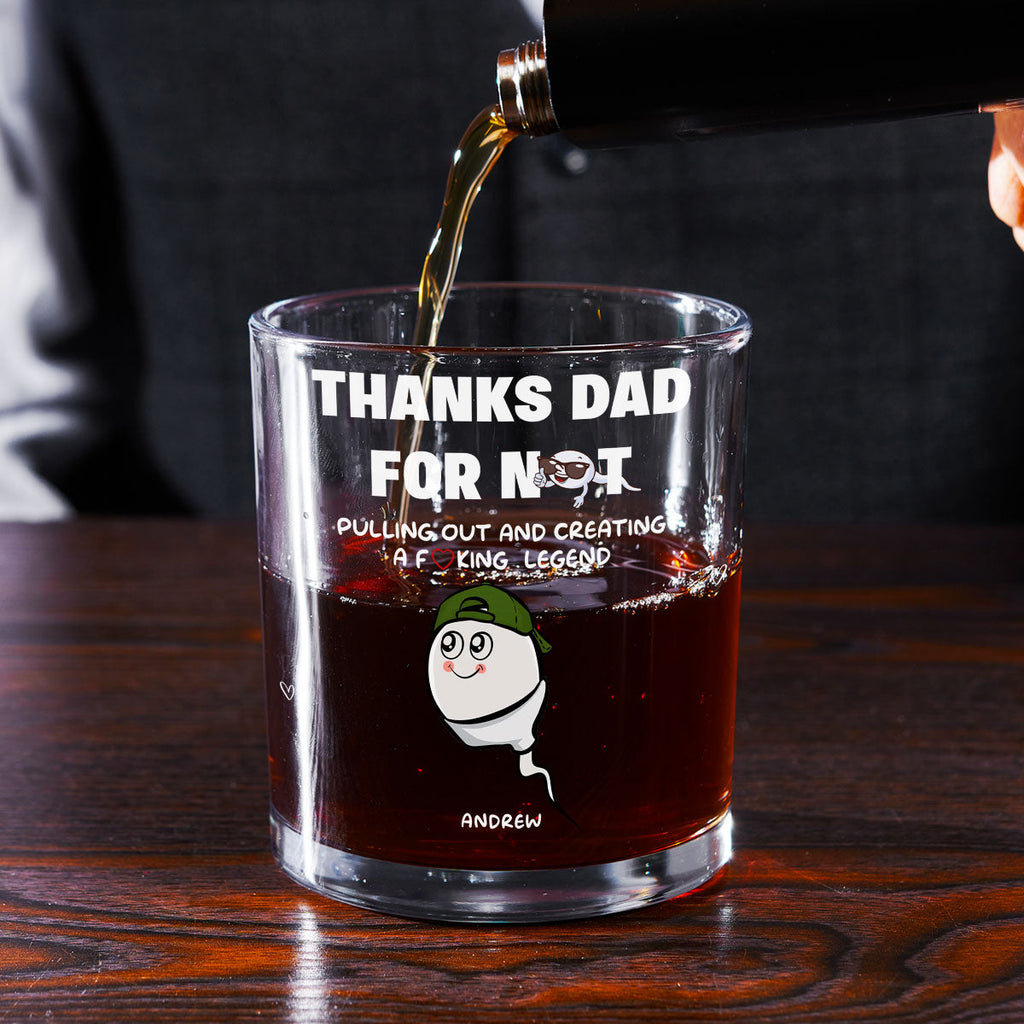 Custom Father's Day Birthday Gifts for Dad • Thanks Dad For Creating A Legend - Personalized Whiskey Glass