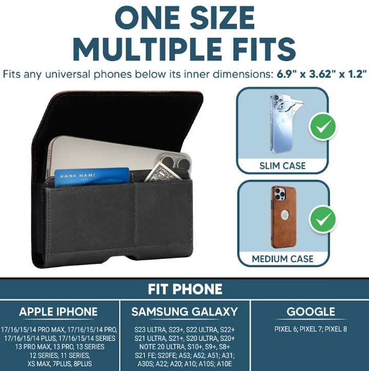 The Original Legend - Personalized Leather Phone And Card Holster