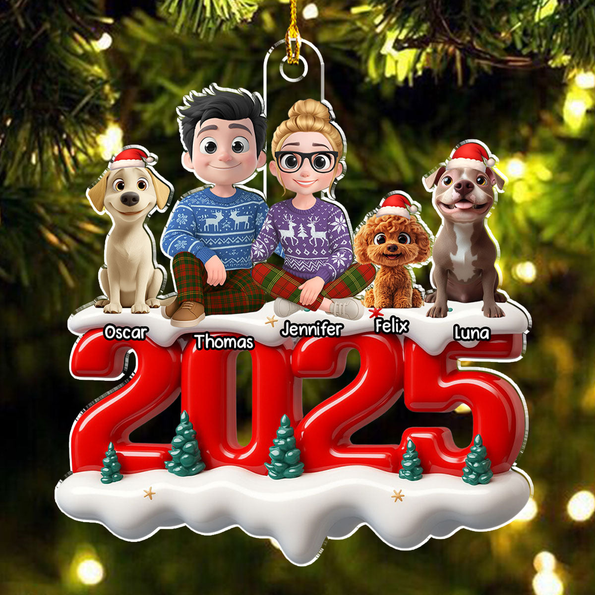 Custom Keepsake Christmas Ornament •  Together Forever Now - Personalized 3D Effect Acrylic Ornament
