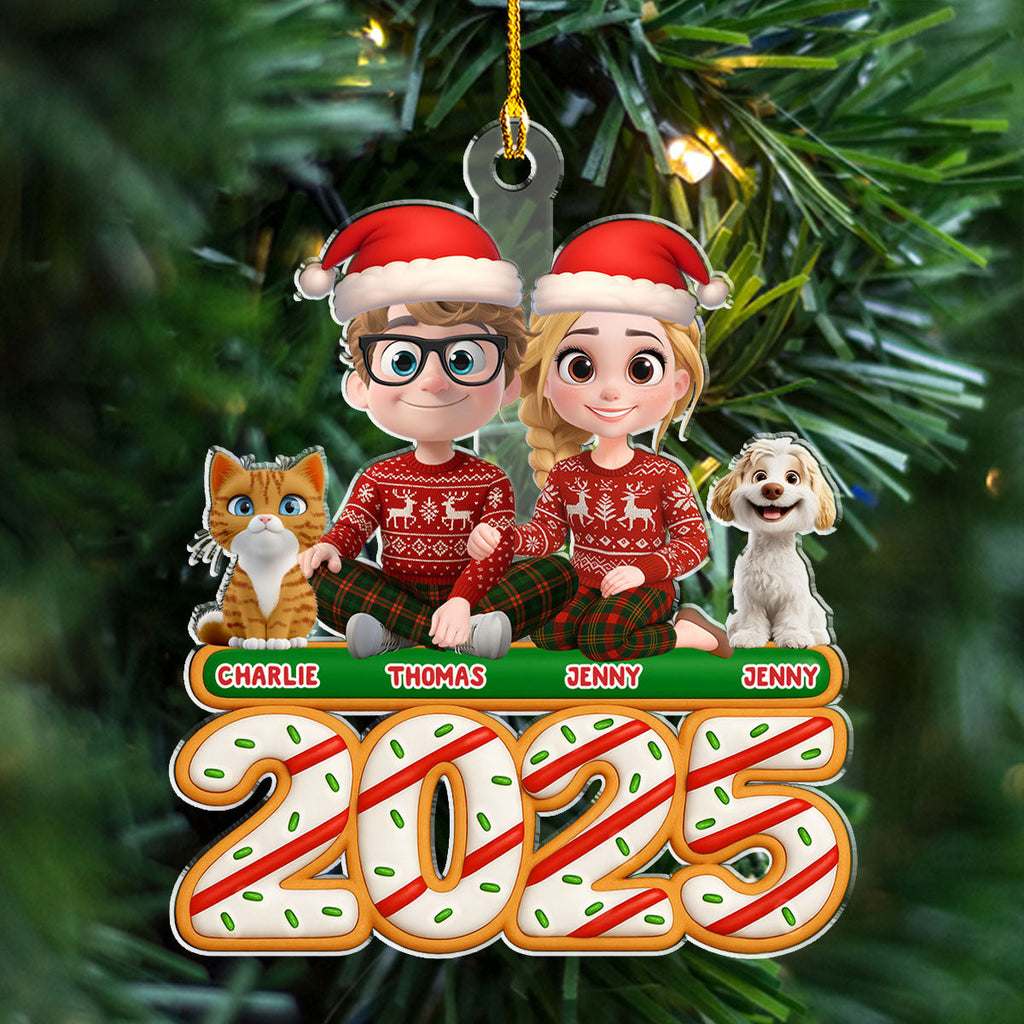 Custom Keepsake Christmas Ornament •  We And Our Pet Tree Cake - Personalized Acrylic Ornament