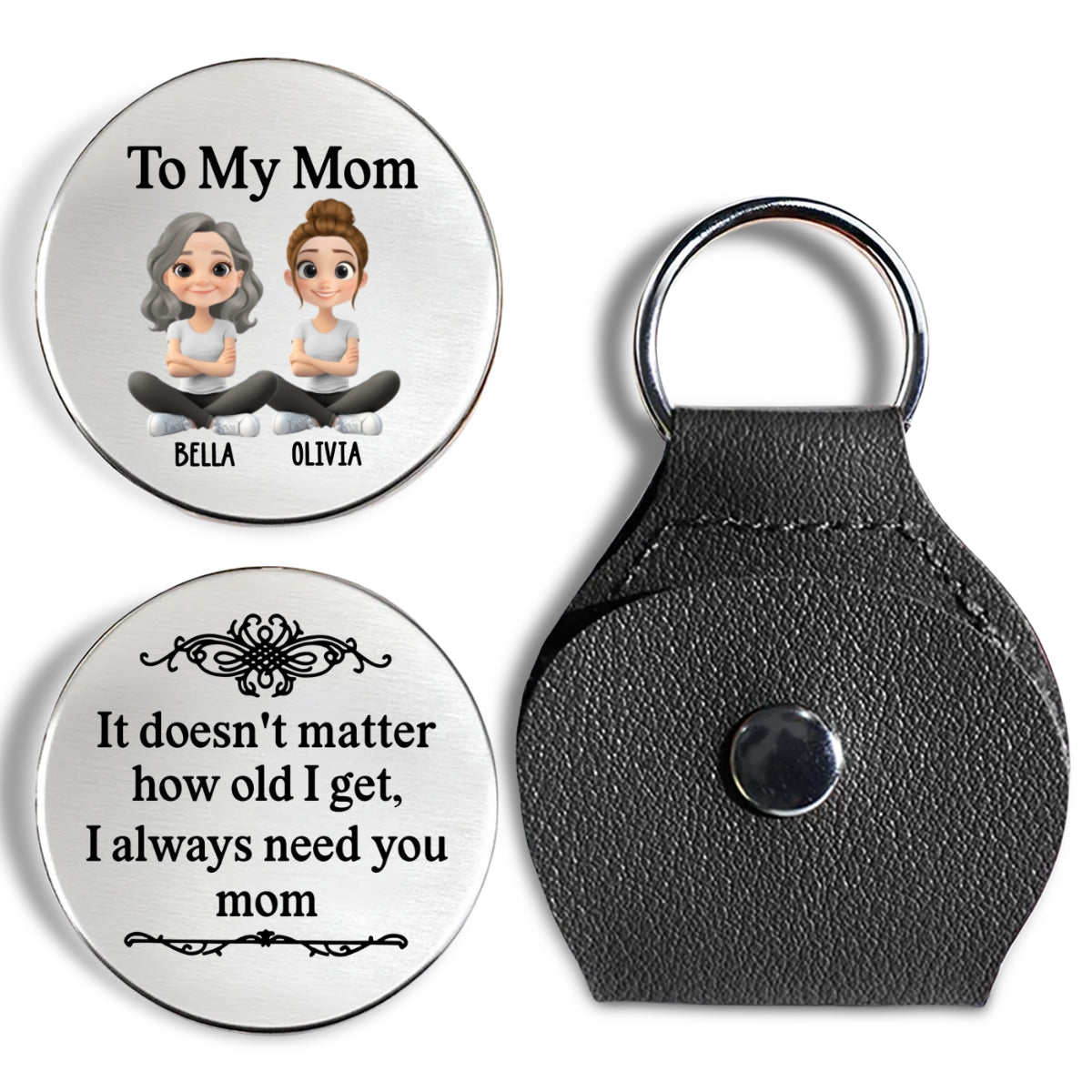 Custom Mom Coin Keychain, Mother's Day Birthday Keepsake • Always Need You Mom - Personalized Pocket Hug