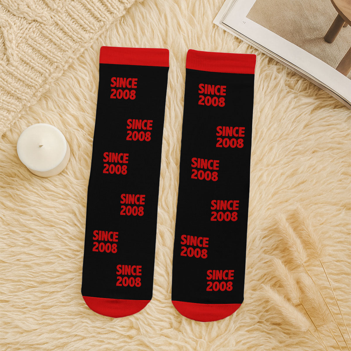 Custom Matching Christmas Gift For Couples, Romantic Anniversary Keepsake • Together Forever - Personalized Crew Socks