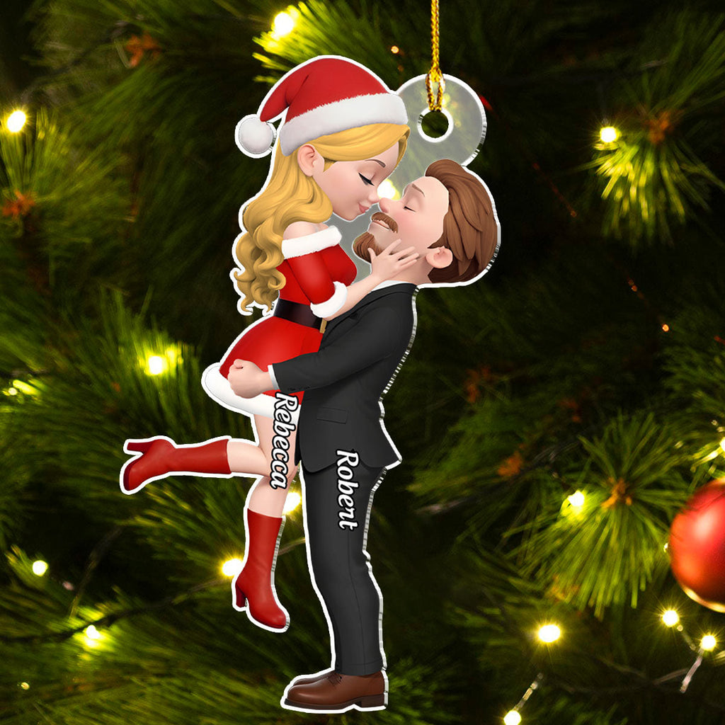 Custom Couple Christmas Ornament, Anniversary Gift •  Christmas With My Dear - Personalized Acrylic Ornament