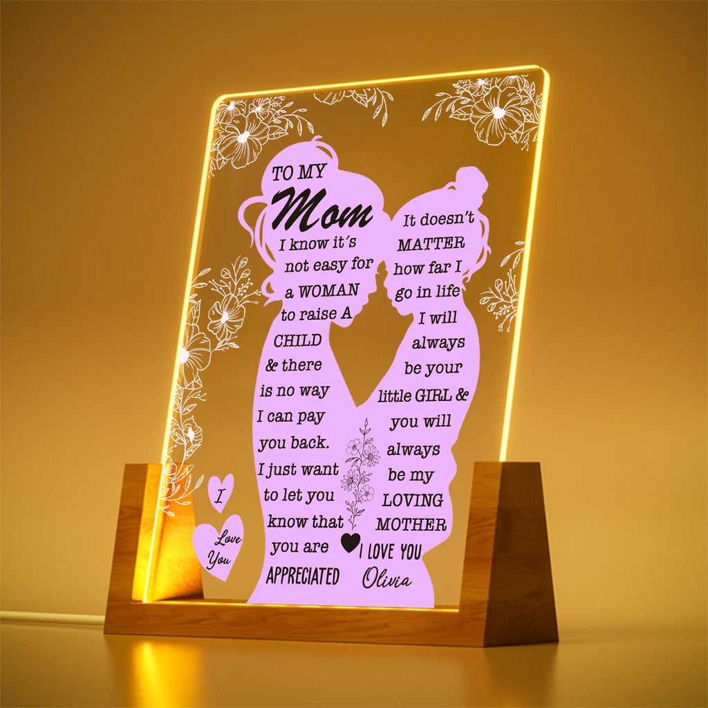 Custom Gift for Mom Grandma, Mother's Day Birthday • To My Mom - Personalized Night Light