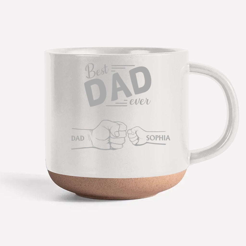 Custom Father's Day, Special Gift for Dad & Grandpa • Dad Is Our Strength - Personalized Engraved Pottery Mug