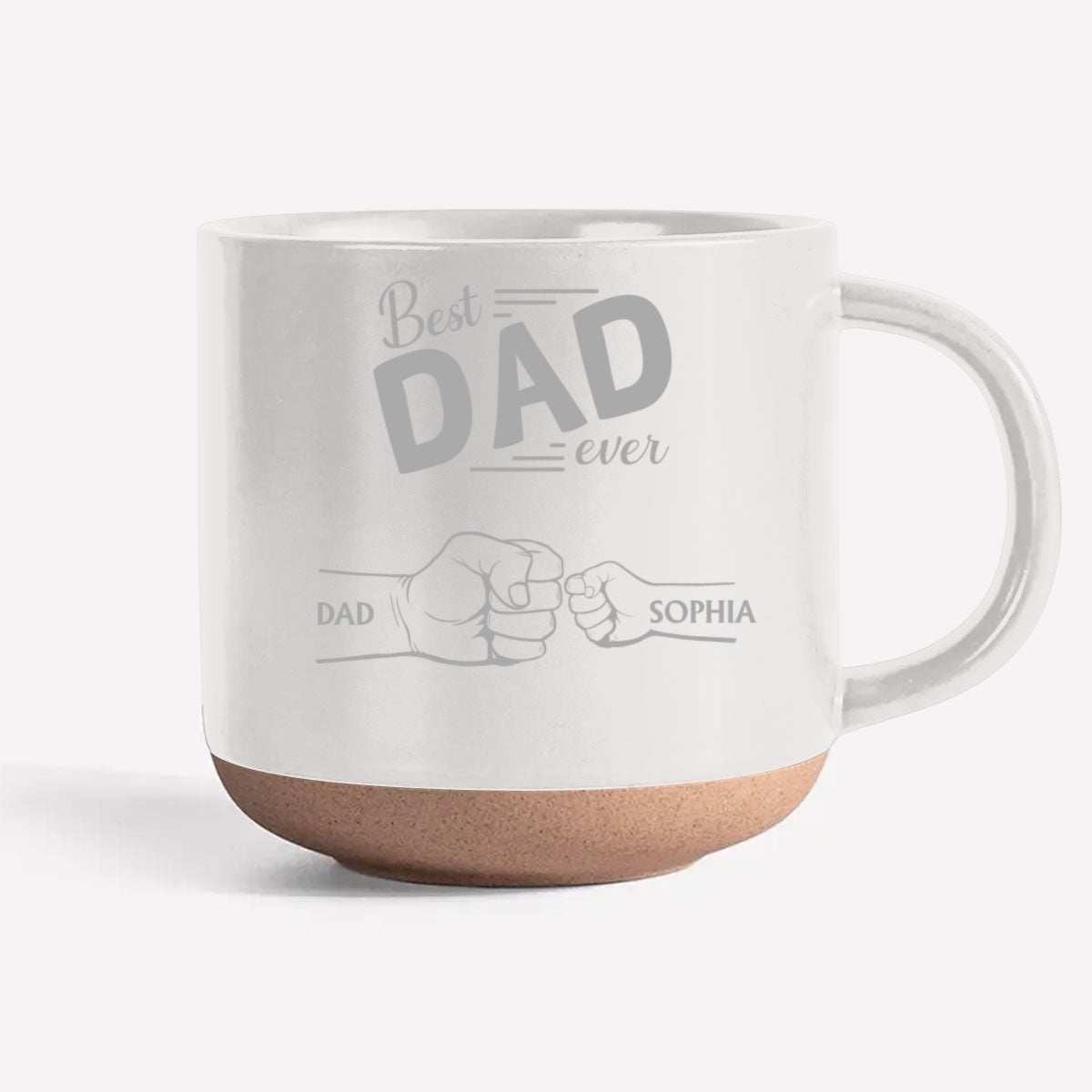 Custom Father's Day, Special Gift for Dad & Grandpa • Dad Is Our Strength - Personalized Engraved Pottery Mug