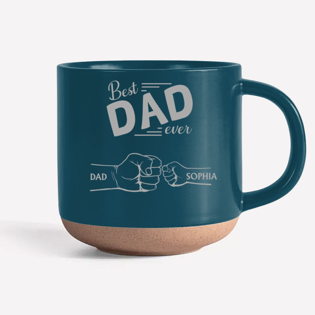 Custom Father's Day, Special Gift for Dad & Grandpa • Dad Is Our Strength - Personalized Engraved Pottery Mug