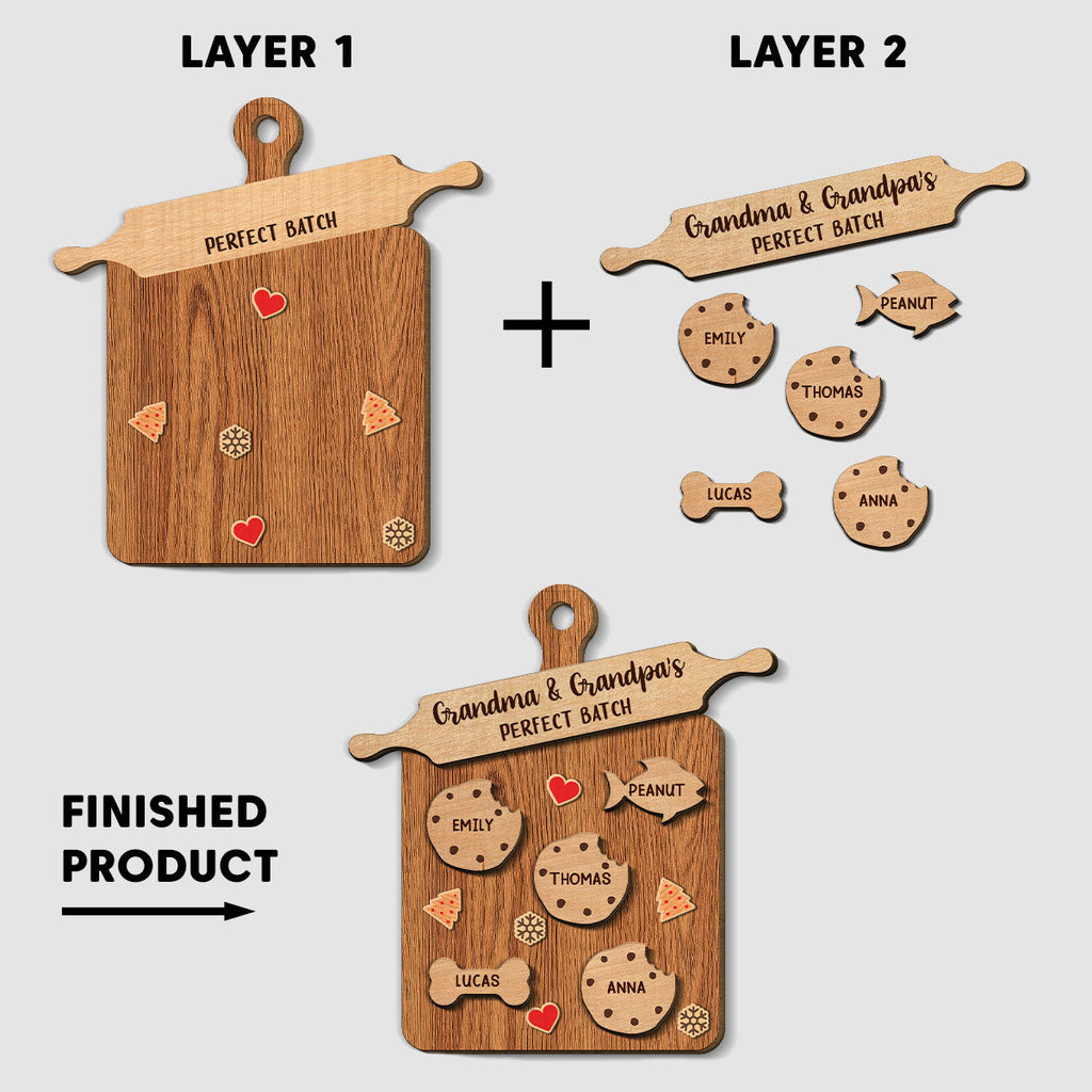 Custom Family Ornament, Christmas Gift for Family Members •  Perfect Batch Parents - Personalized Freeshape 2-Layered Wood Ornament