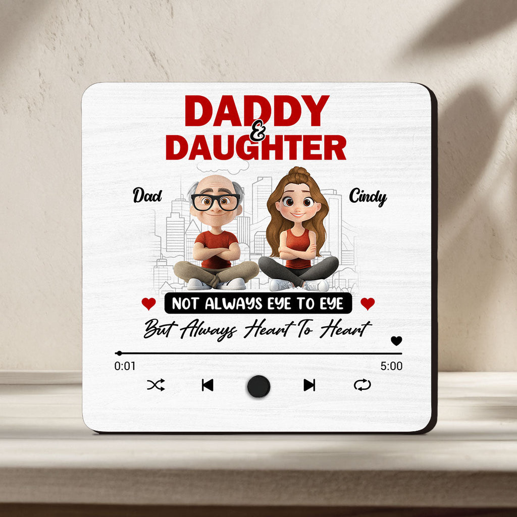 Dad and Daughter Always Connect - Personalized Music Fridge Magnet