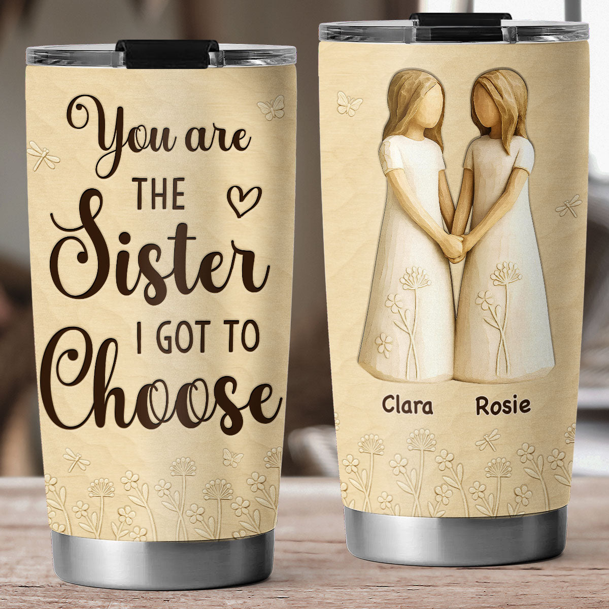 Custom Christmas Birthday Gifts For Best Friend • You Are The Sister I Got To Choose - Personalized 3D Inflated Effect Tumbler