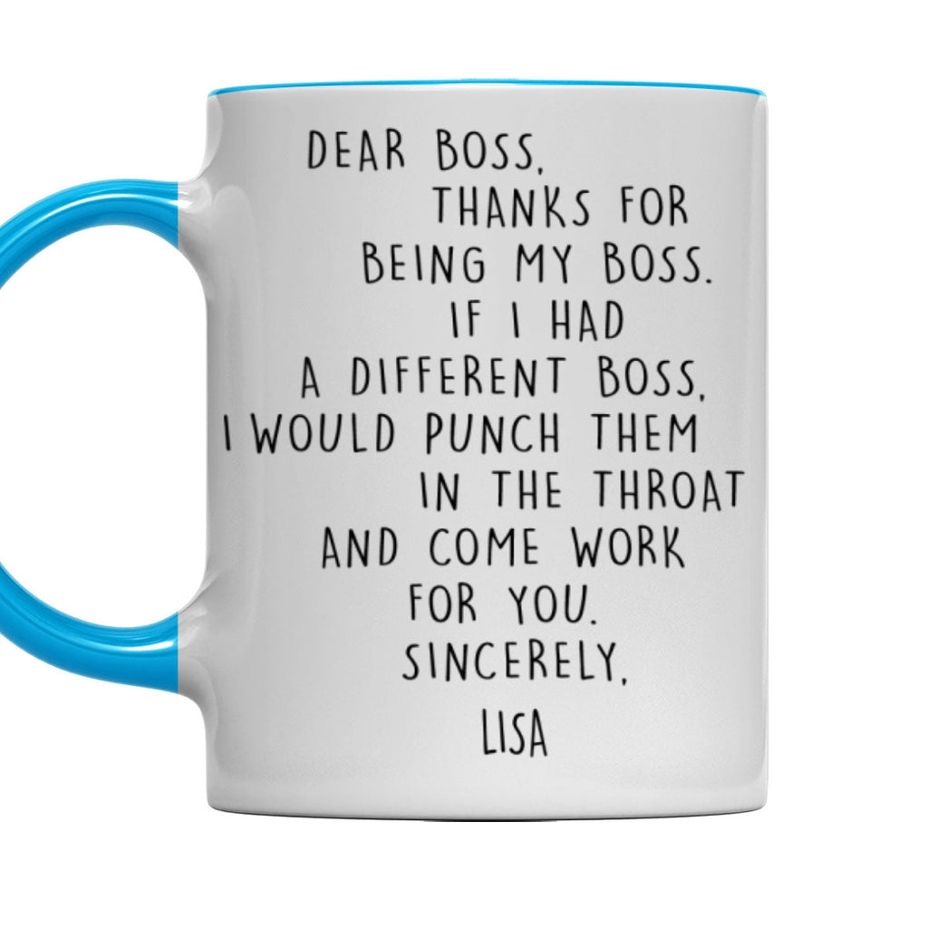 Custom Coworker, Christmas & Birthday Team Appreciation Gift • If I Had A Different Boss - Personalized Accent Mug