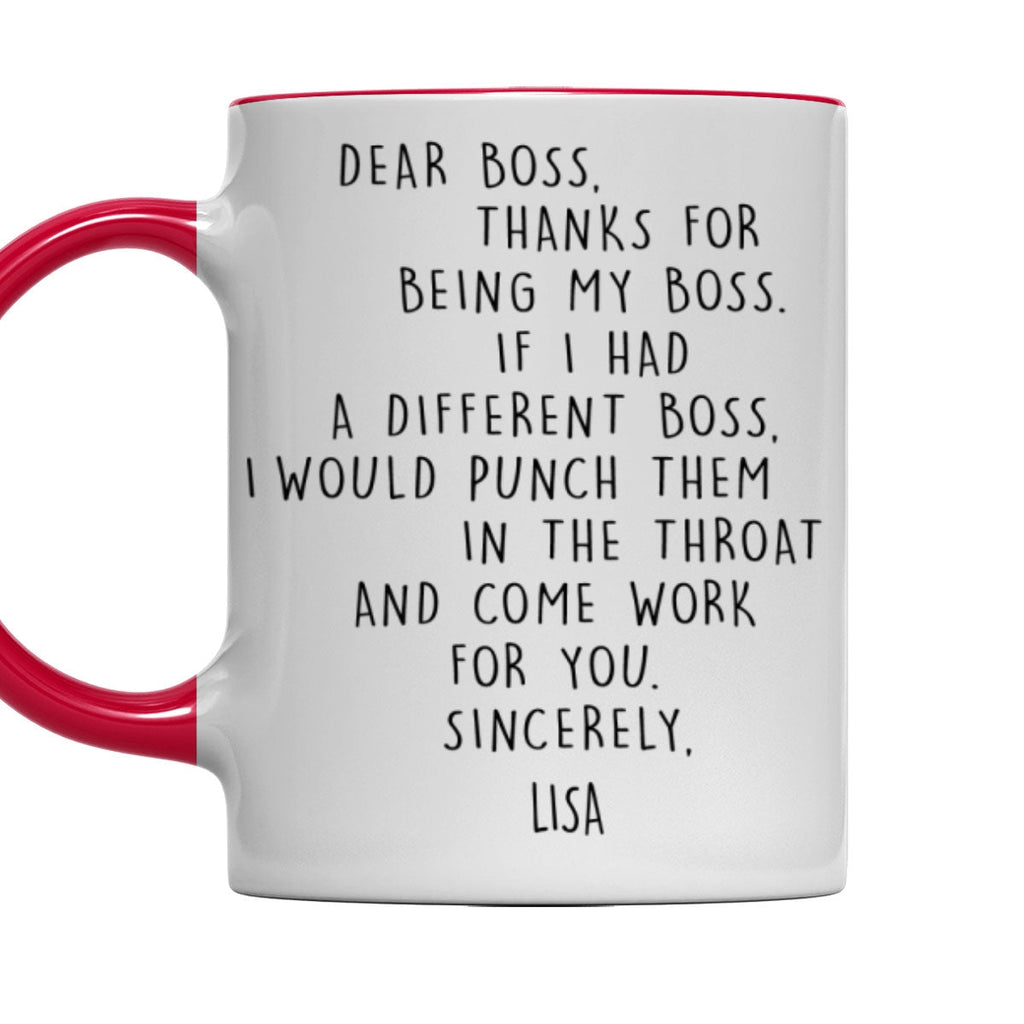 Custom Coworker, Christmas & Birthday Team Appreciation Gift • If I Had A Different Boss - Personalized Accent Mug