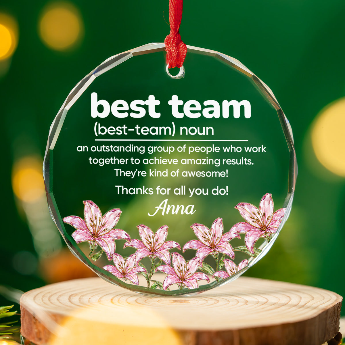 Custom Coworker Christmas Ornament, Team Appreciation Gift •  Thanks For All You Do - Personalized Glass Ornament
