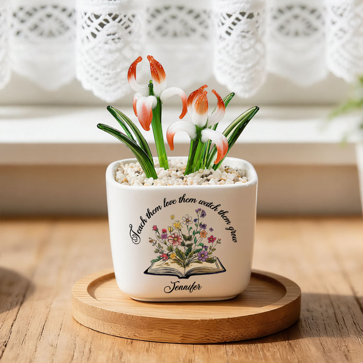 Plant Seeds Watch Bloom - Personalized Glass Birth Month Flower