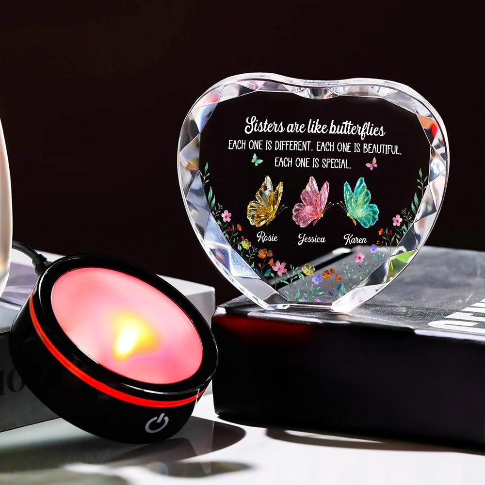 Festive Sister Love - Personalized Crystal Led Light