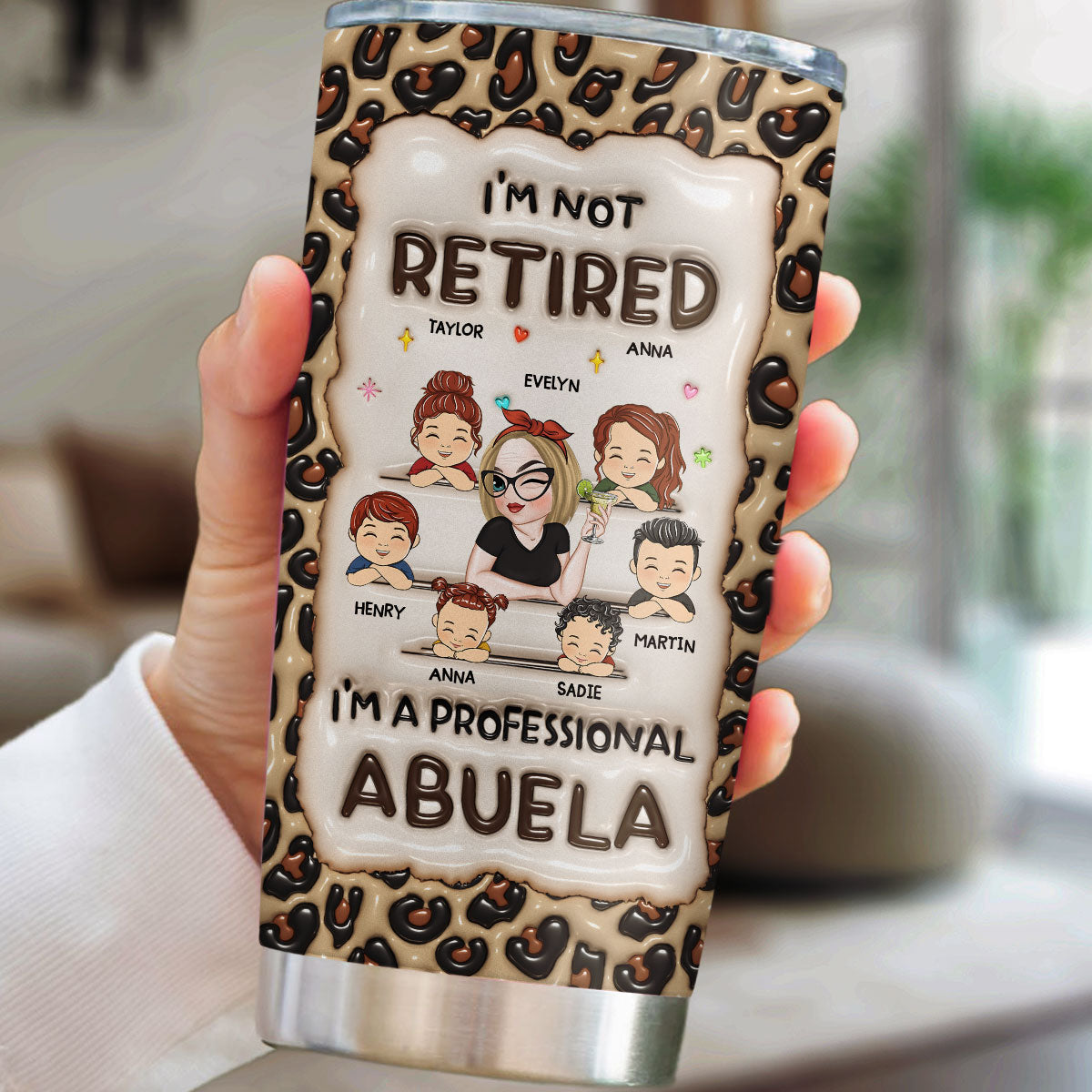 Custom Christmas Birthday Gifts For Grandma • Im Not Retired Im A Professional Grandma - Personalized 3D Inflated Effect Tumbler