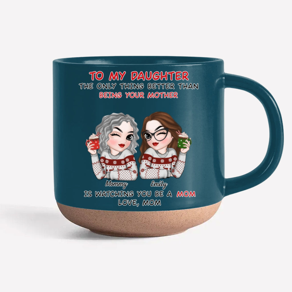 Custom Christmas & Birthday Gift for Mom • To My Daughter - Personalized Pottery Mug