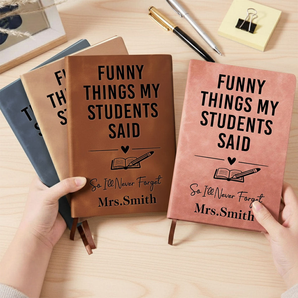 Custom Thank You Gift For Teacher Appreciation - Personalized Leather Journal