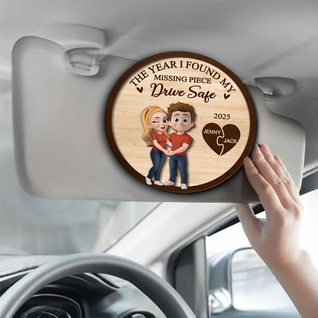 The Year I Found My Missing Piece Kissing Couples - Personalized Car Visor Clip