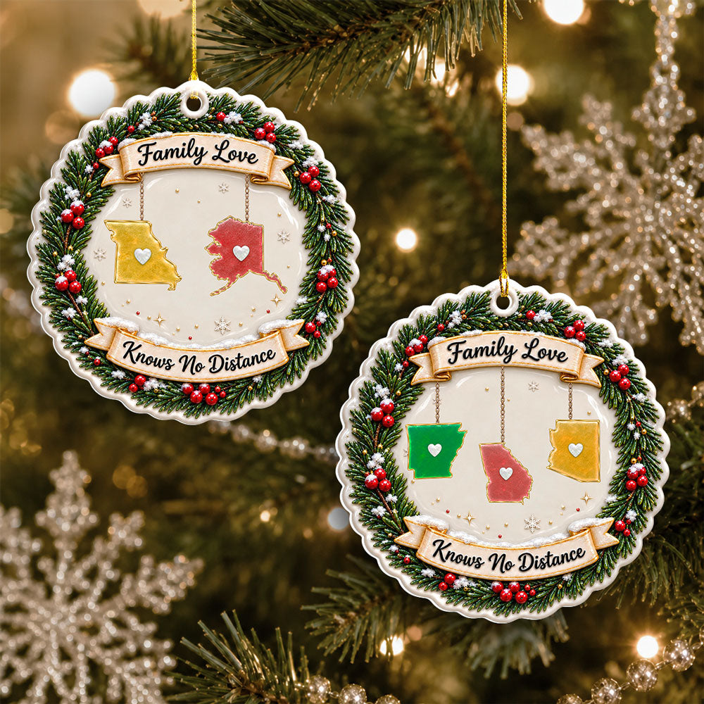 Custom Family Ornament, Christmas Gift for Family Members •  Family Love - Personalized 3D White Acrylic Ornament