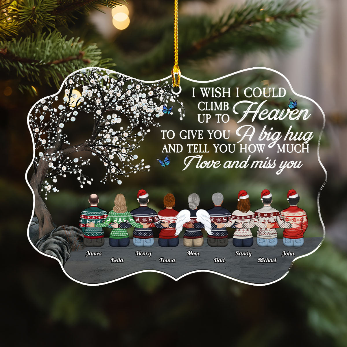 Custom Memorial Christmas Ornament, Sympathy Keepsake •  Always Beside You - Personalized Acrylic Ornament