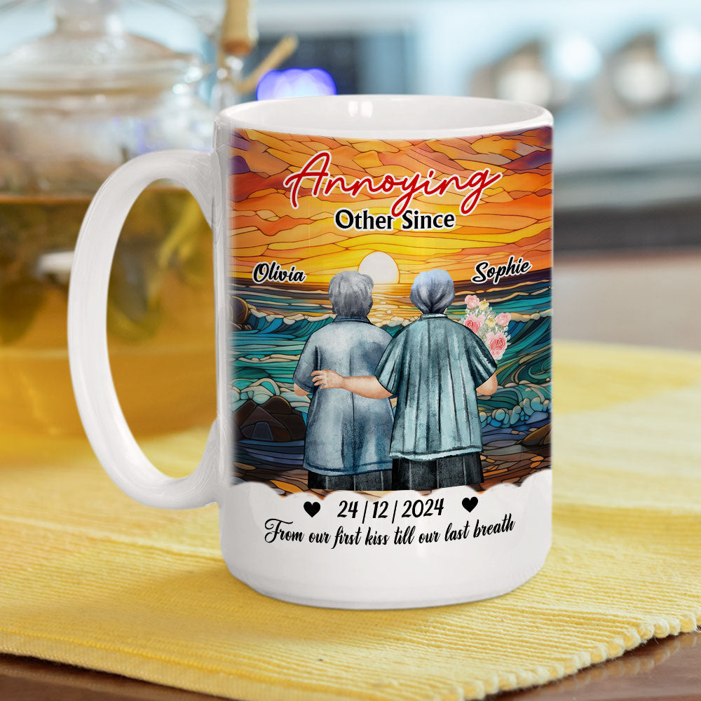Custom Anniversary Keepsake Gifts For Couple • From Our First Kiss - Personalized Coffee Mug