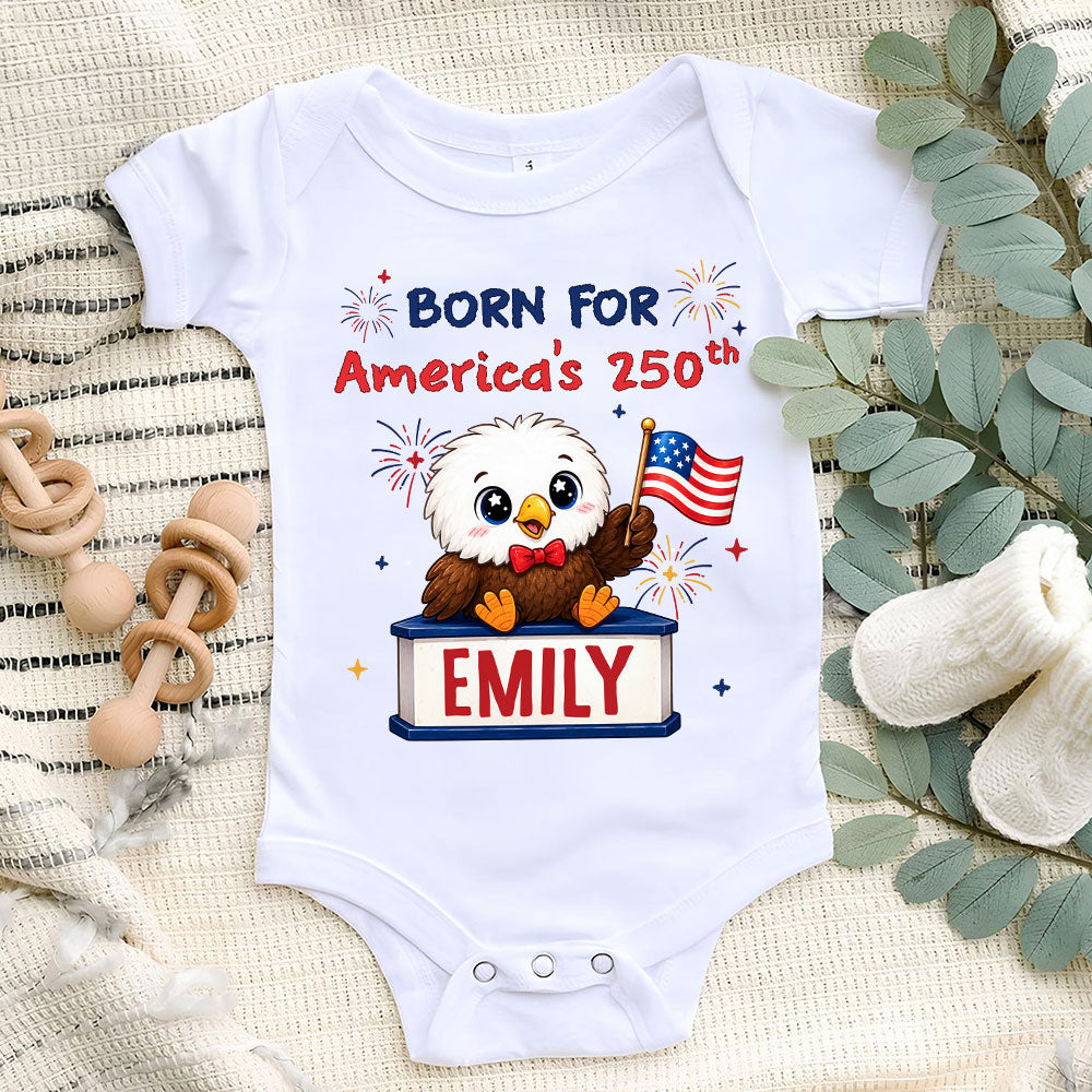 Born For America 250 - Personalized Baby Onesie