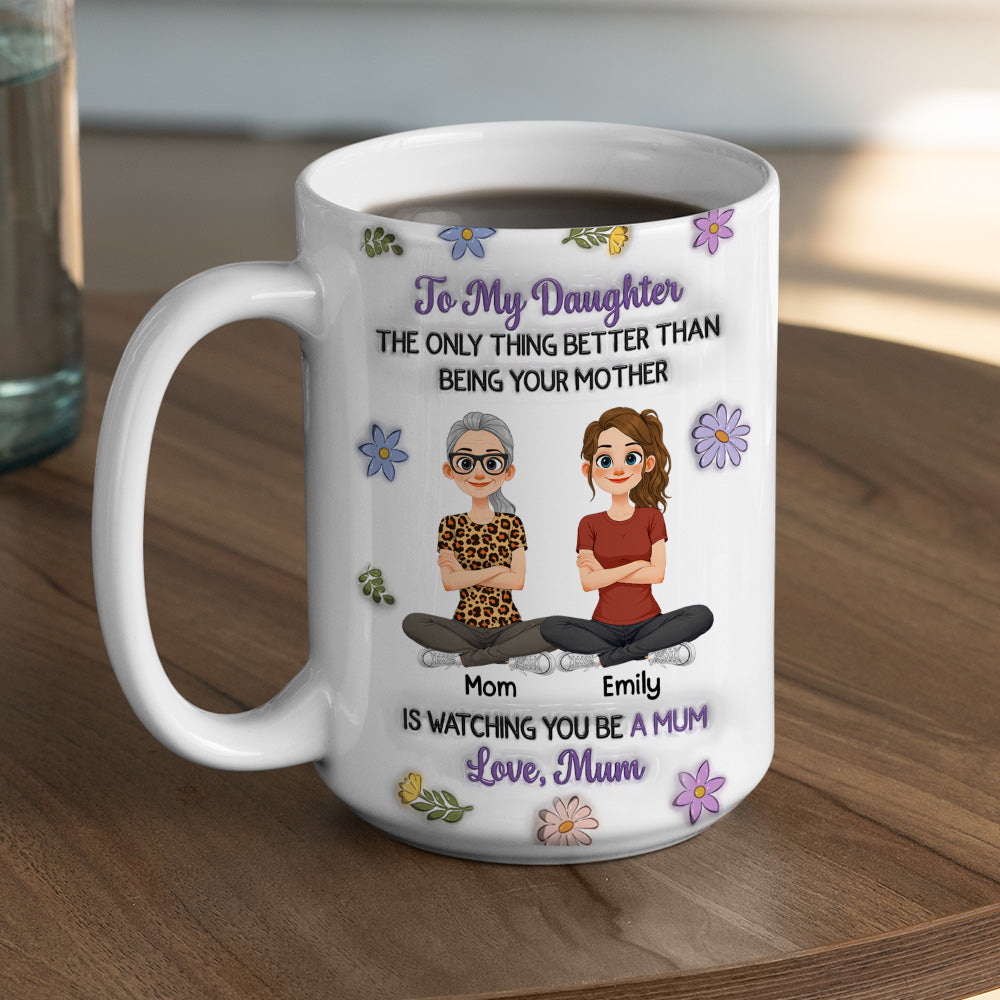 Custom Mother's Day Gift for Daughter • Linked Together New Style - Personalized 3D Inflated Effect Mug