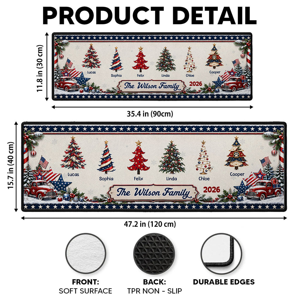Custom Family Name Christmas Rug, Holiday Gift For Family Members • Christmas Family - Personalized Runner Rug