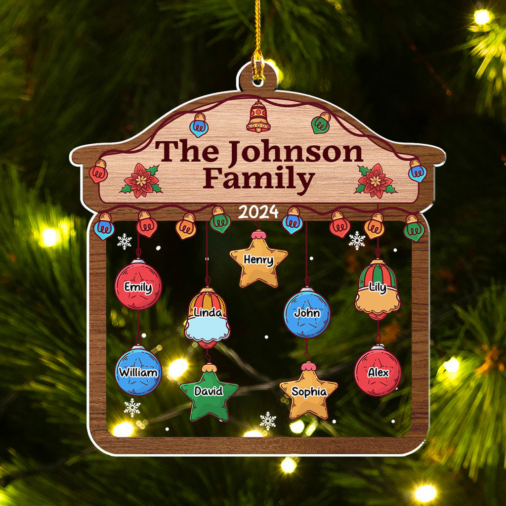Custom Family Ornament, Christmas Gift for Family Members •  Christmas Family House - Personalized Acrylic Ornament