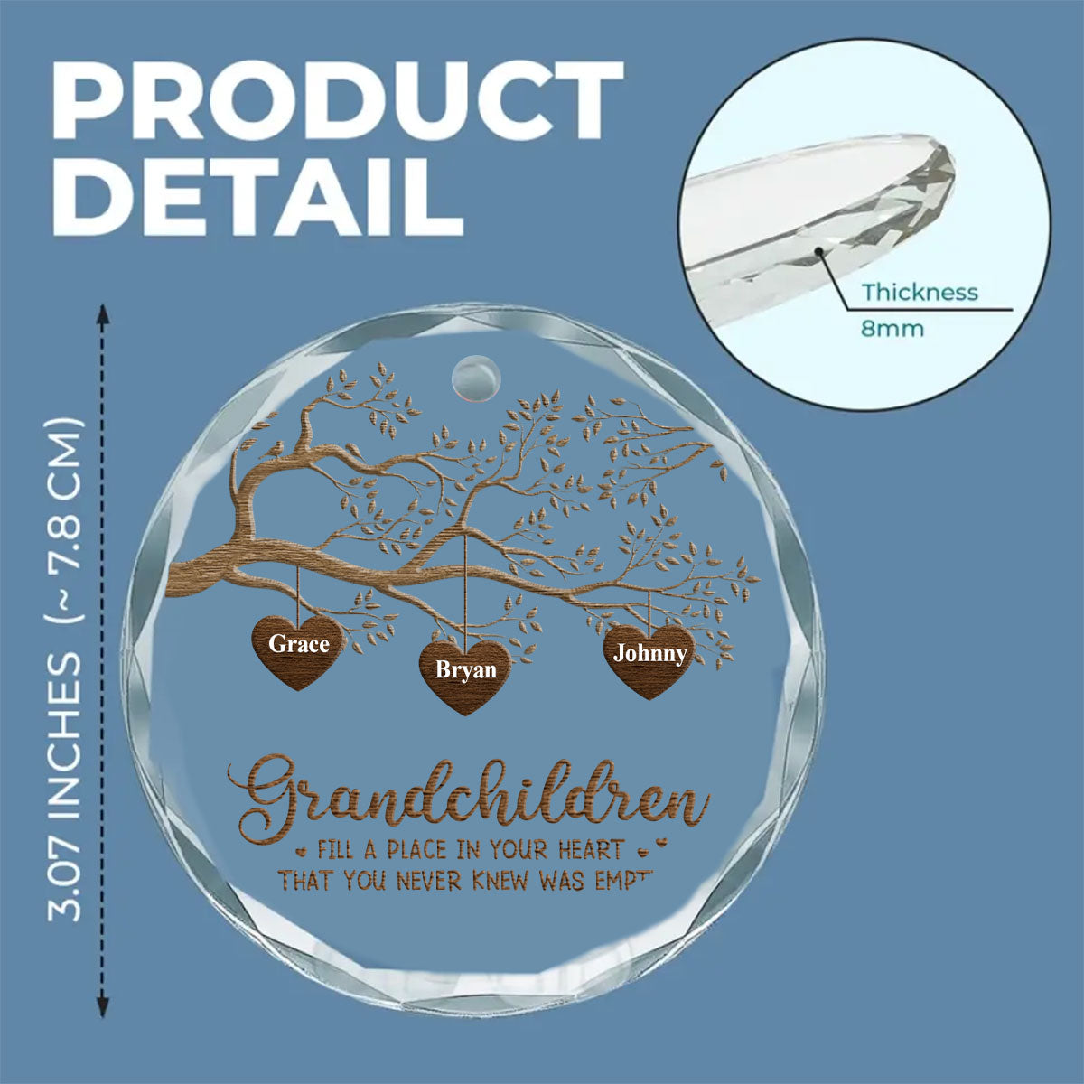 Custom Family Ornament, Christmas Gift for Family Members •  The Greatest Blessing - Personalized Glass Ornament