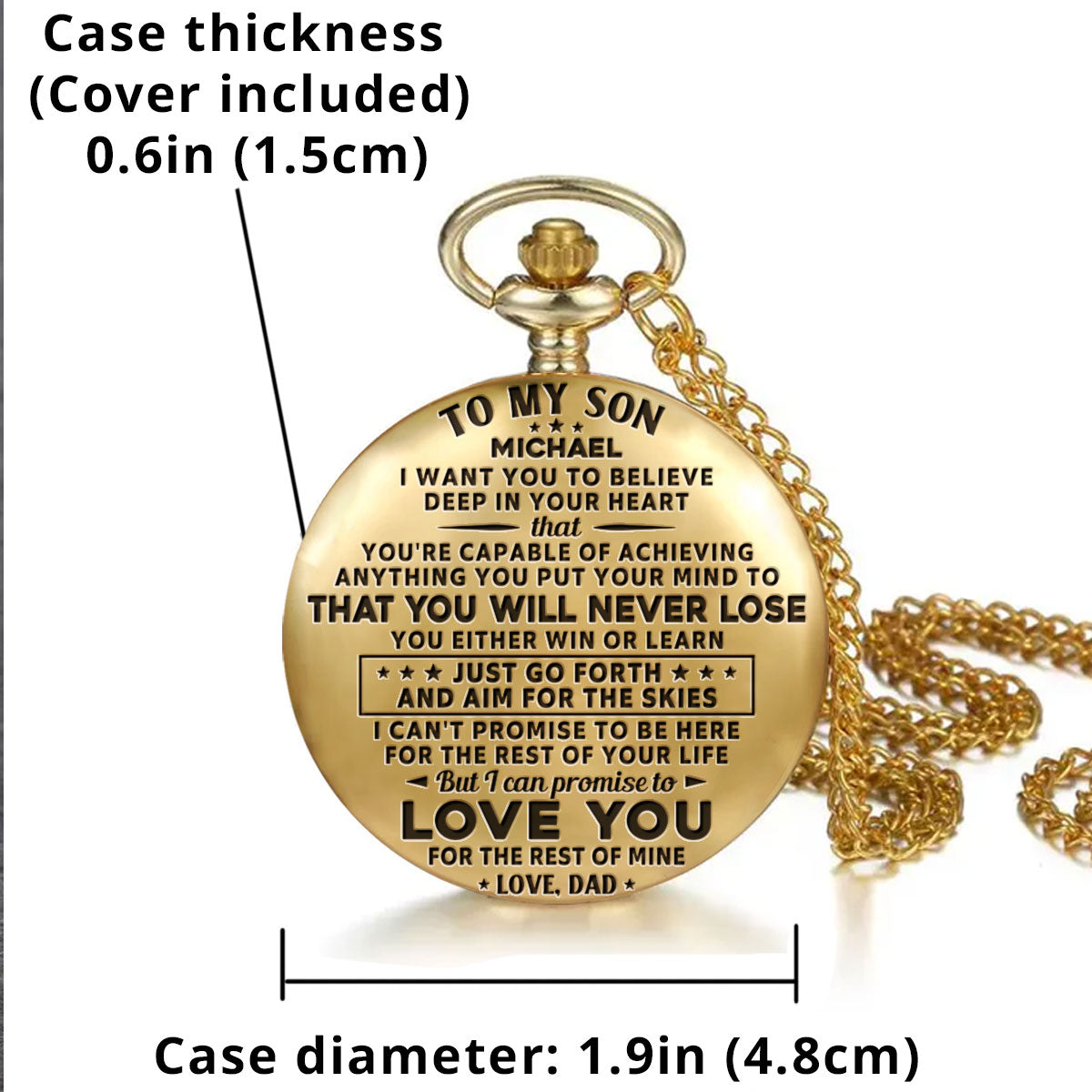 Just Go Forth And Aim For The Skies - Personalized Pocket Watch