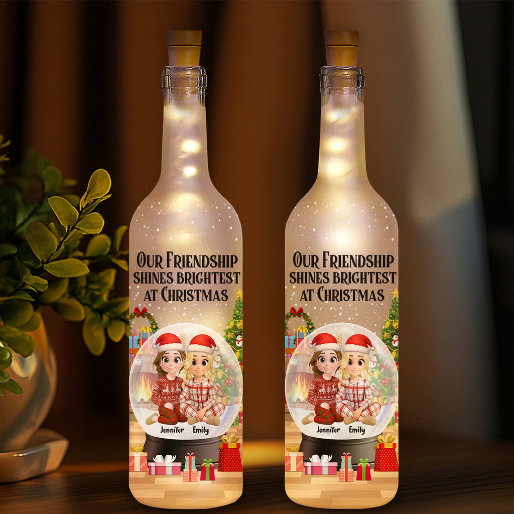 Our Friendship Shines Brightest - Personalized Bottle Lamp