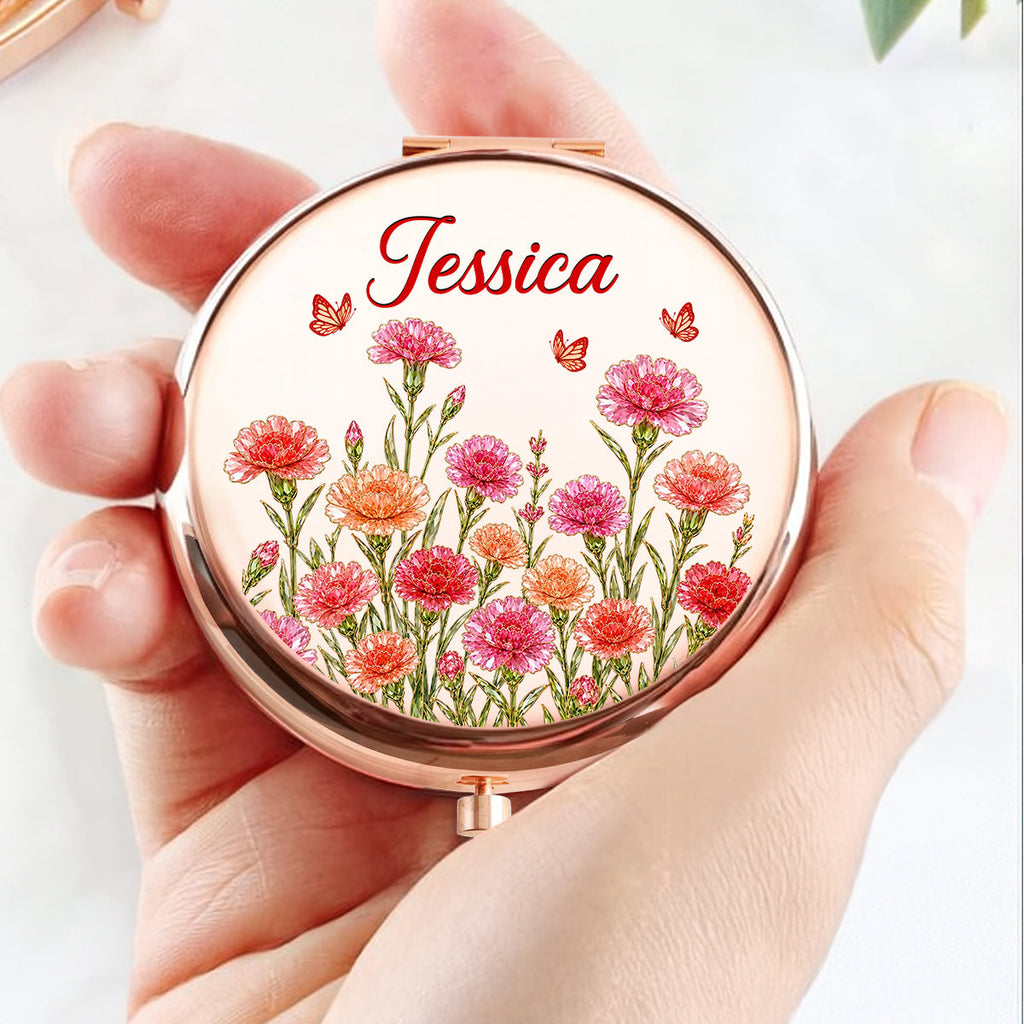 Her Name Her Mirror Her Story - Personalized Compact Mirror