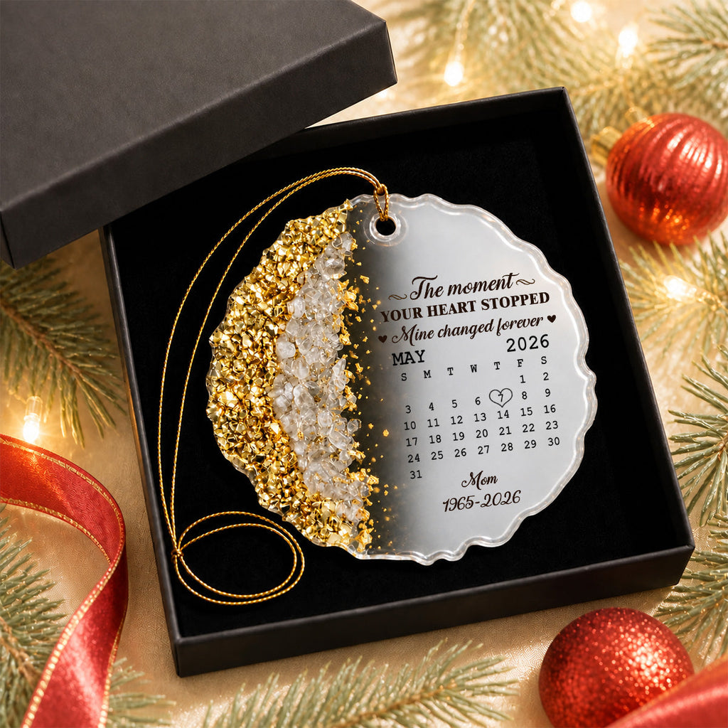 Custom Memorial Christmas Ornament, Sympathy Keepsake •  The Moment - Personalized Resin Ornament