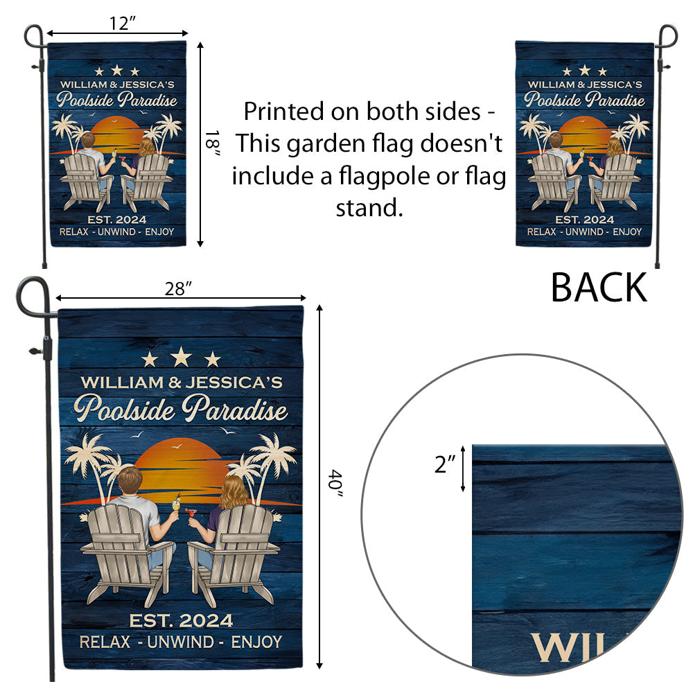 Poolside Paradise - Personalized Flag