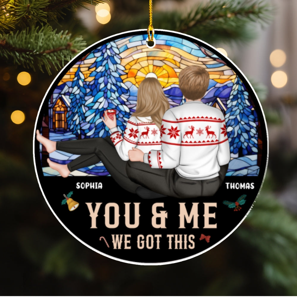 Custom Couple Christmas Ornament, Anniversary Gift •  Me And You - Personalized Acrylic Ornament