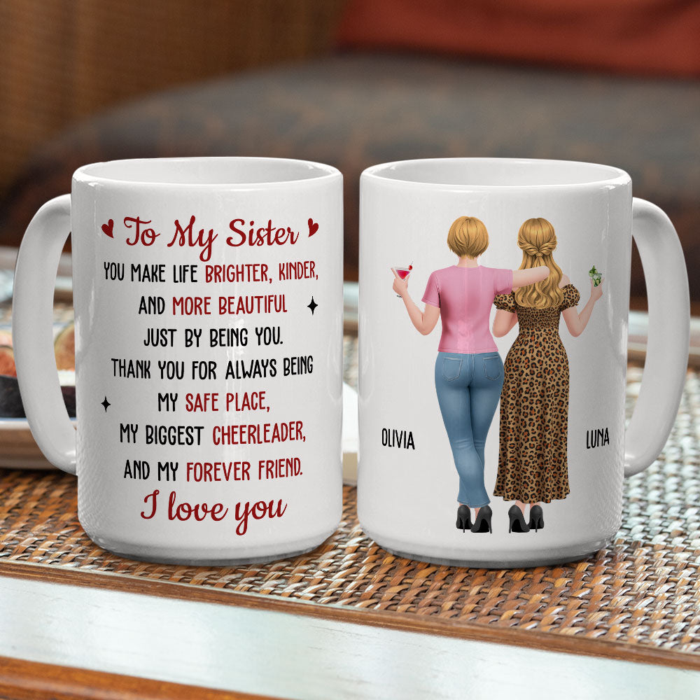 Custom Christmas & Birthday Gift for Brother & Sister • Brighter With You - Personalized Coffee Mug