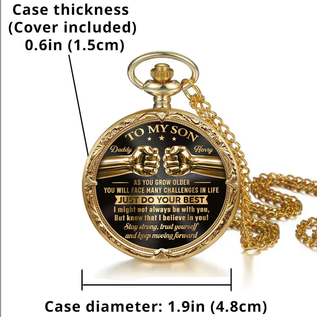 My Son - Personalized Print Pocket Watch