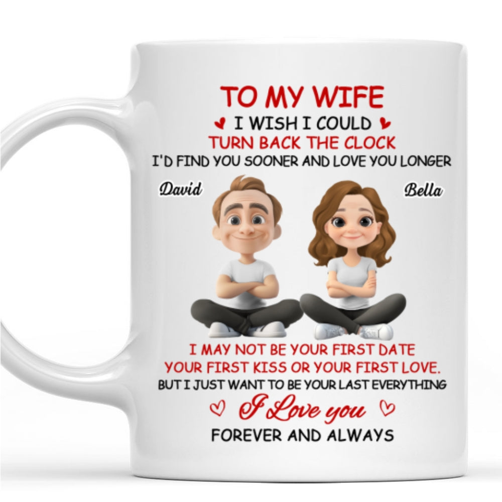 Custom Anniversary Keepsake Gifts For Couple • I Wish I Could Turn Back The Clock - Personalized Coffee Mug