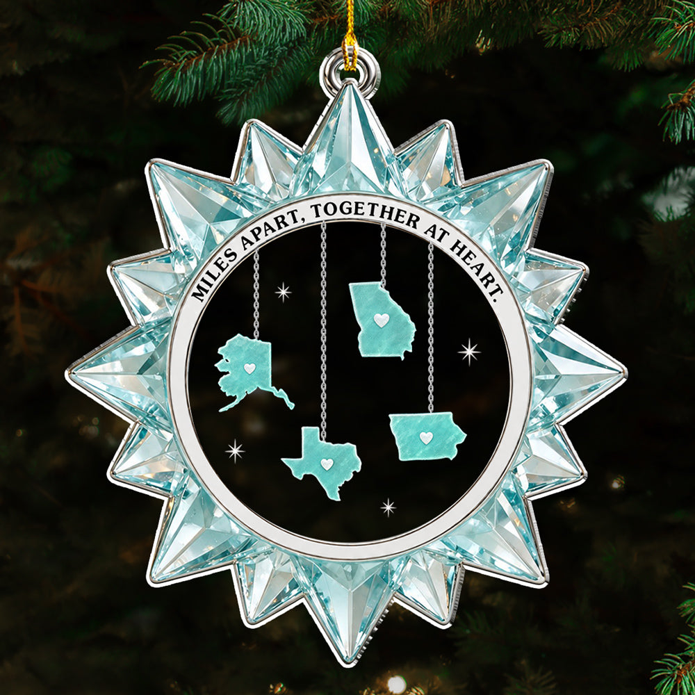 Custom Family Ornament, Christmas Gift for Family Members •  Same Sky Same Love - Personalized Acrylic Ornament
