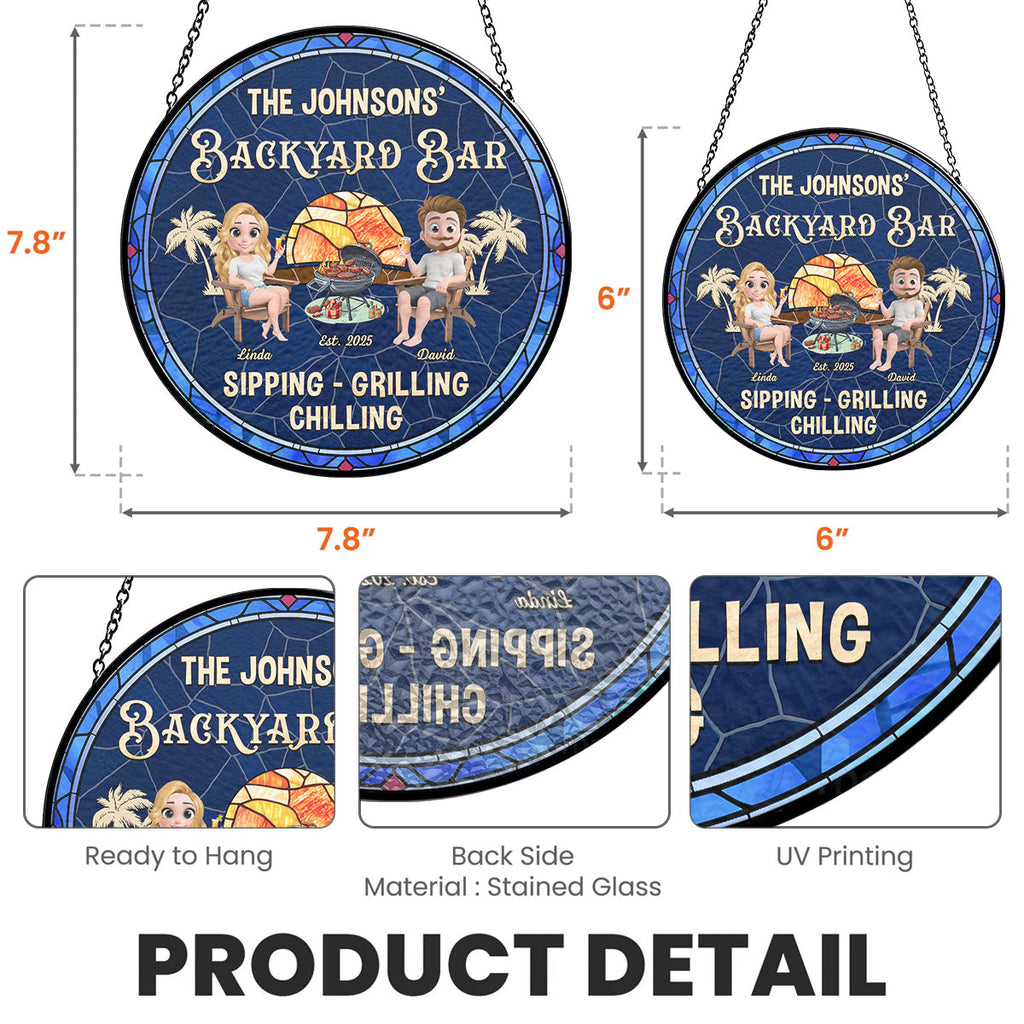 Custom Couple Hanging Decor, Anniversary Valentine's Day Gifts • We At Pool And Patio - Personalized Window Hanging Suncatcher