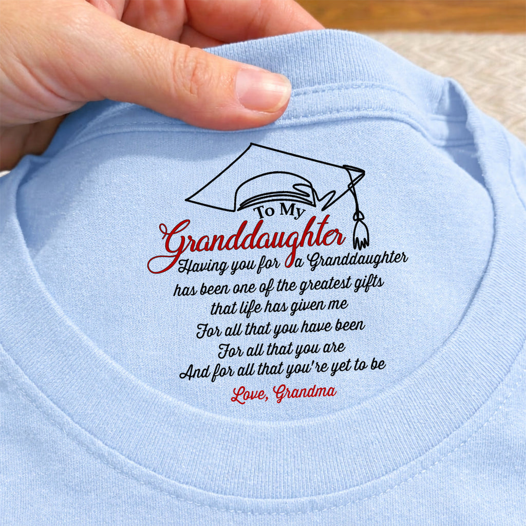 Custom Christmas & Birthday Gift for Daughter • The Greatest Gift Life Ever Gives Me - Personalized Inside Neck Print T-Shirt