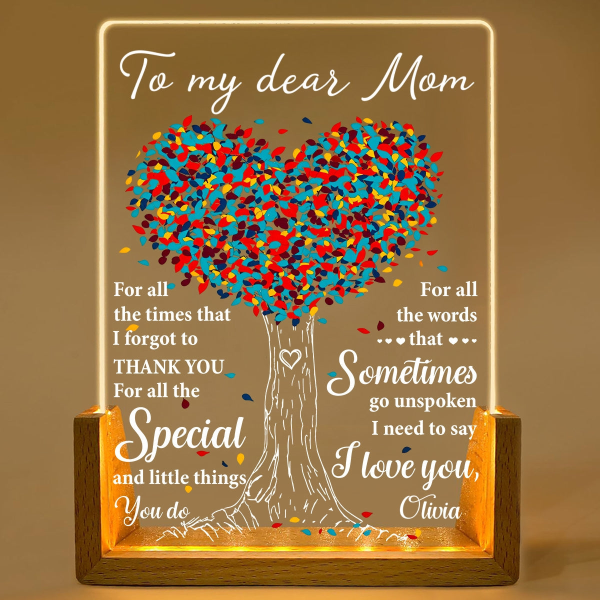Custom Mother's Day Gift for Mom Grandma • To My Dear Mom - Personalized Night Light