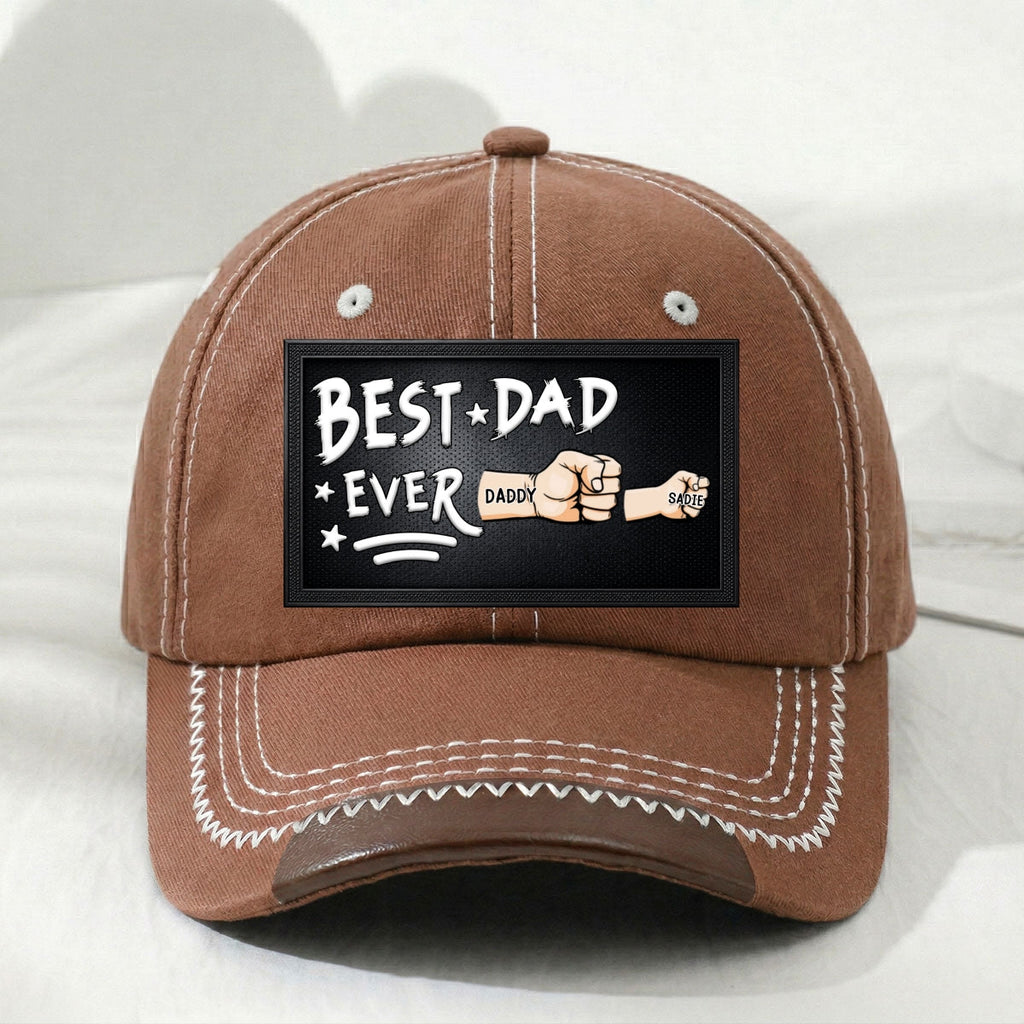 Best Daddy Ever - Personalized Vintage Soft Baseball Cap