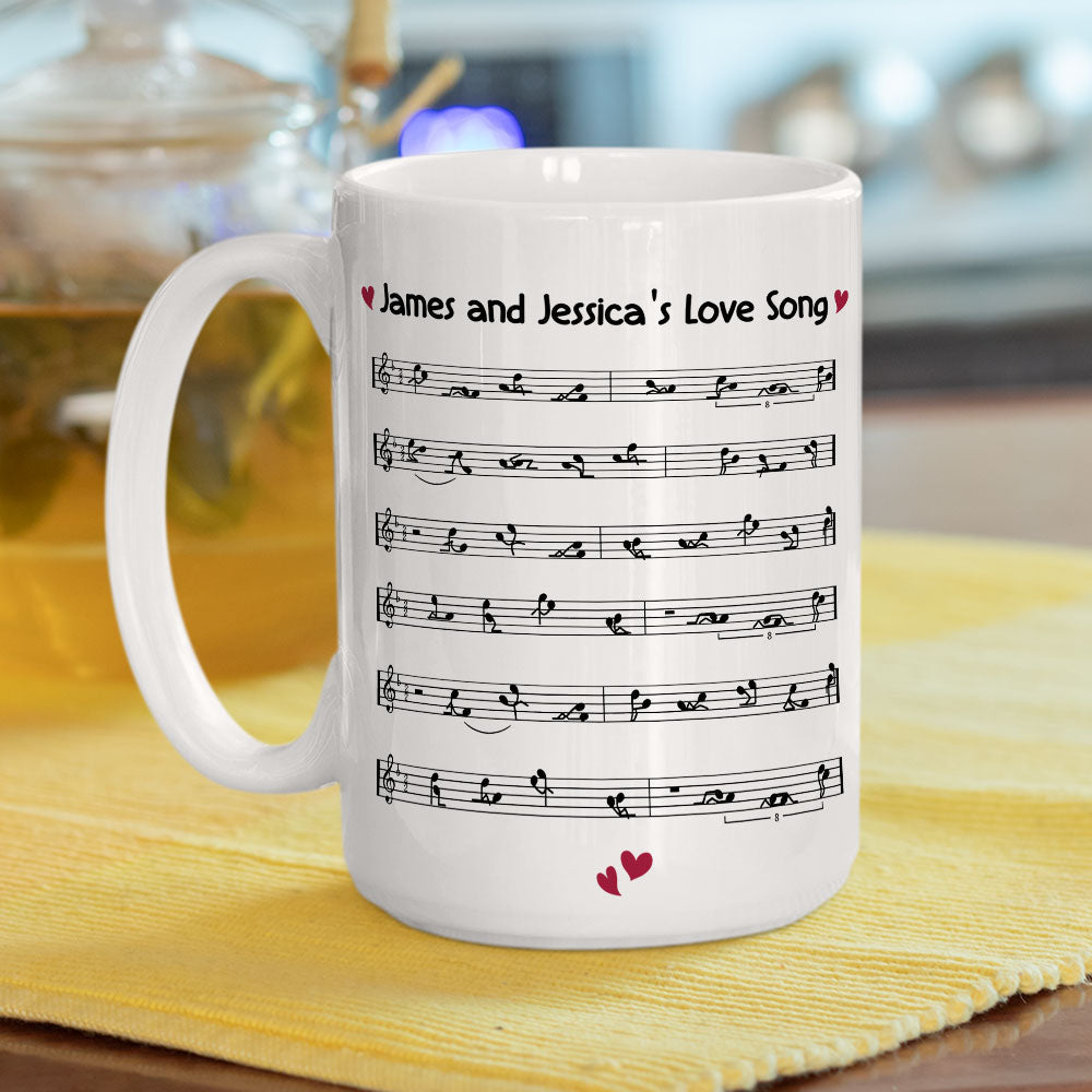 Custom Anniversary Keepsake Gifts For Couple • Our Love Song - Personalized Coffee Mug